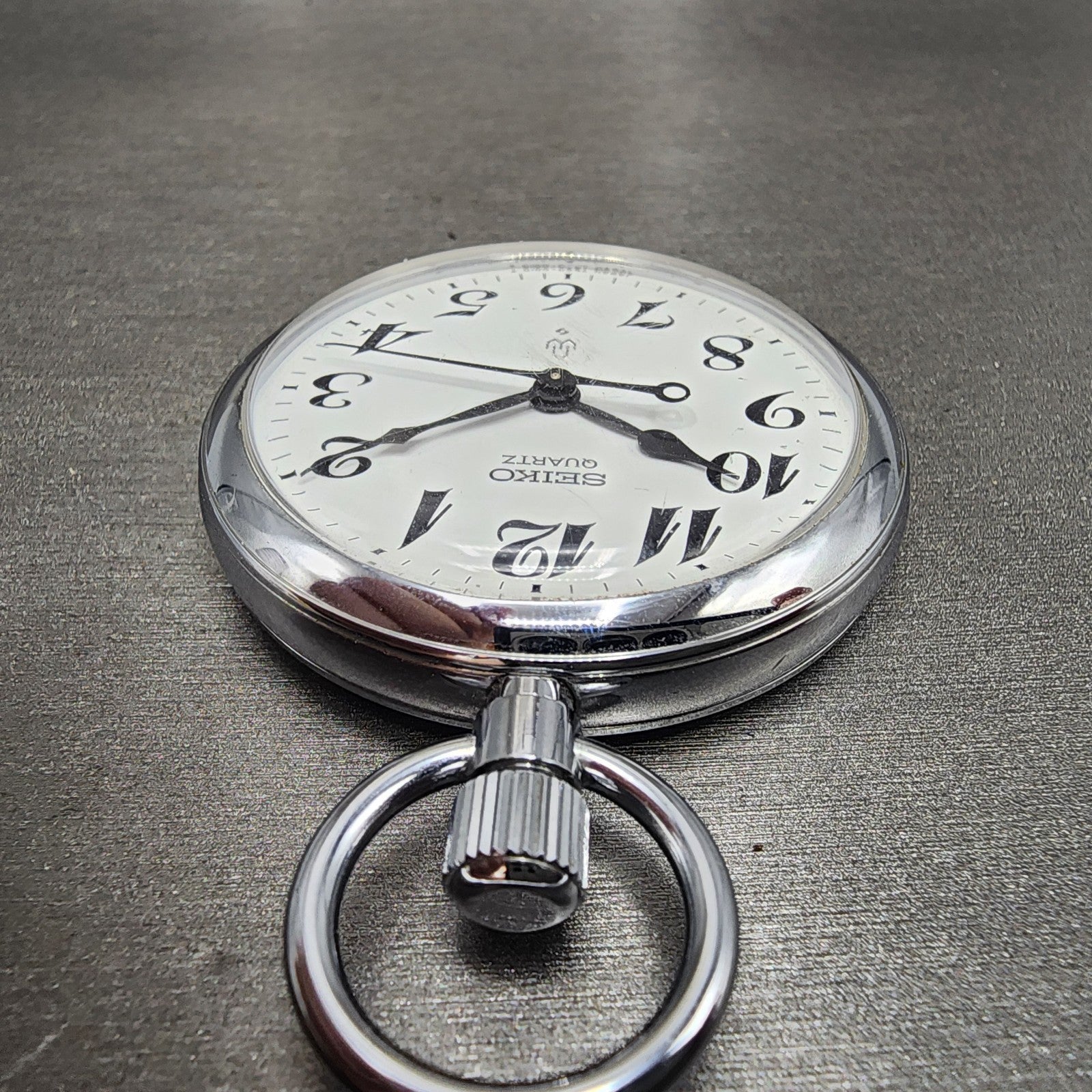 Seiko Pocket Watch Men 50mm White Dial Silver Tone 75500010 PARTS5