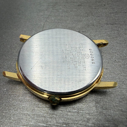 Seiko Avenue Watch Men 32mm Champagne Dial Gold Tone Round 7N01-6D30 PARTS Runs9