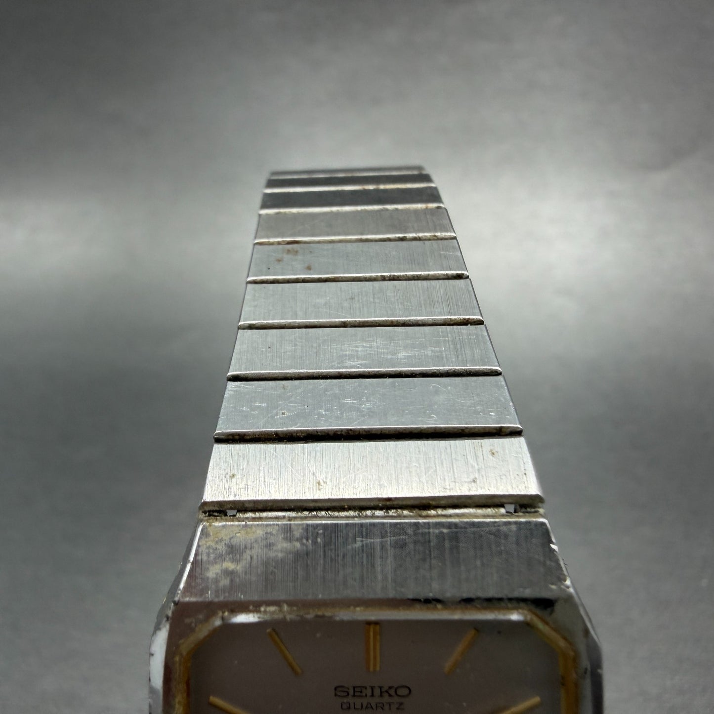 Seiko Tank Watch Men 27mm Silver Tone Silver Tone 6530-5530 New Battery Vintage4