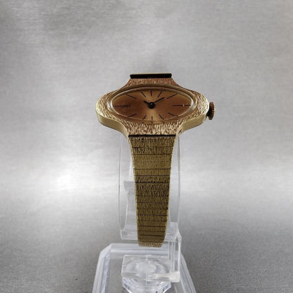 Longines Watch Women 28mm Gold Dial 10K Gold Filled Oval Manual Wind Runs VTG5