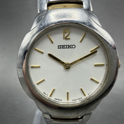Seiko Watch Women 27mm White Dial Two Tone Round 7N00-0AD0 New Battery1