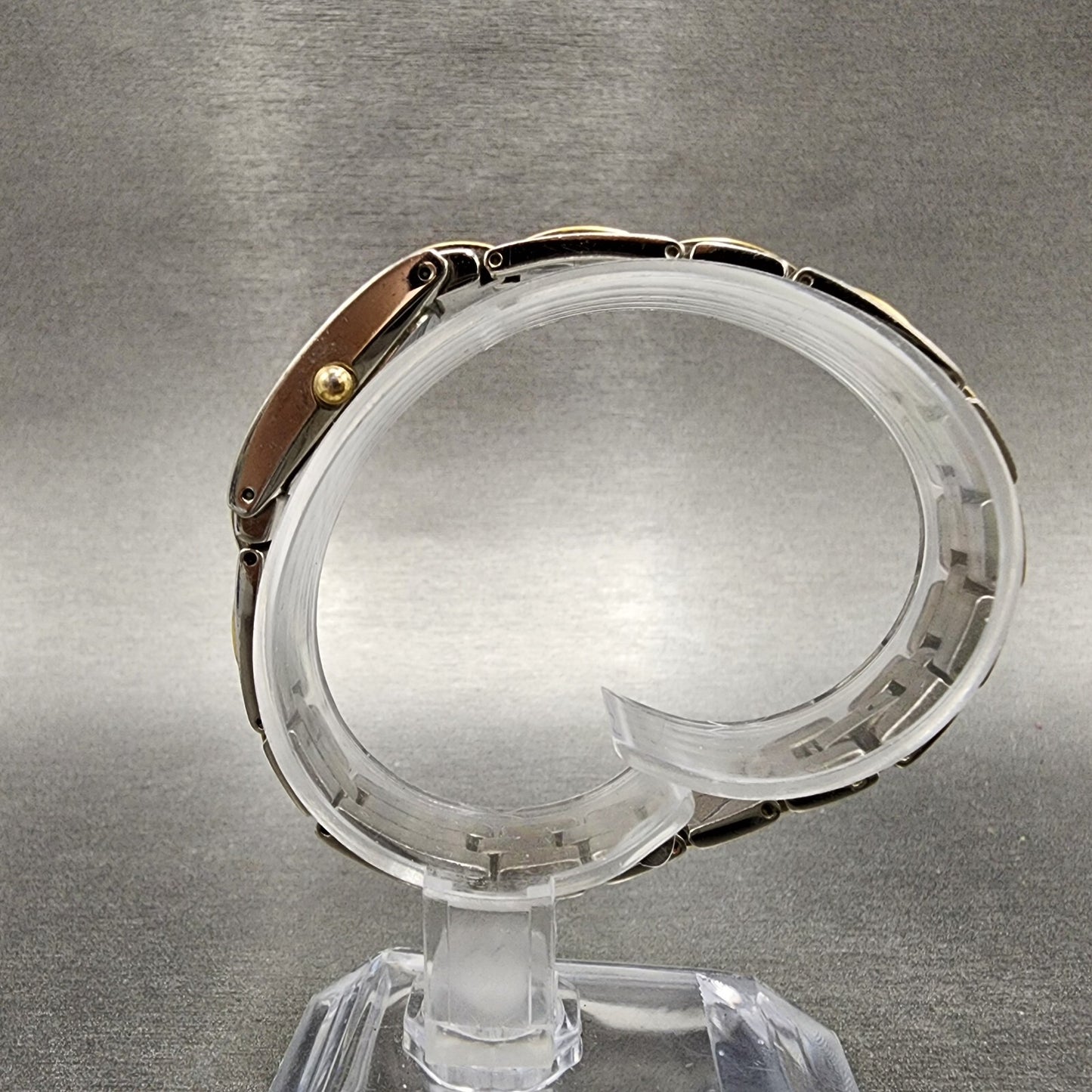 Bulova Tank Watch Women 14mm Silver Dial Two Tone Rectangle 98T60 New Battery7
