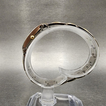Bulova Tank Watch Women 14mm Silver Dial Two Tone Rectangle 98T60 New Battery7