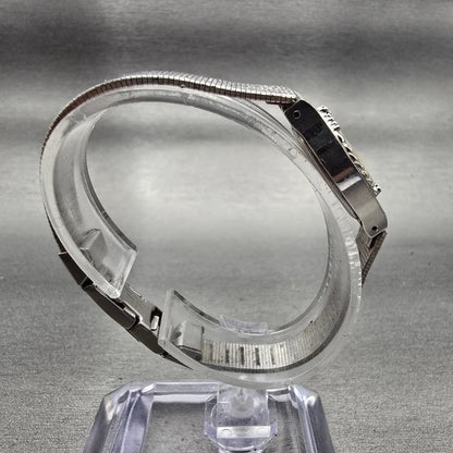 Bulova Watch Women 17mm Silver Dial Silver Tone Oval 91L09 New Battery VTG8