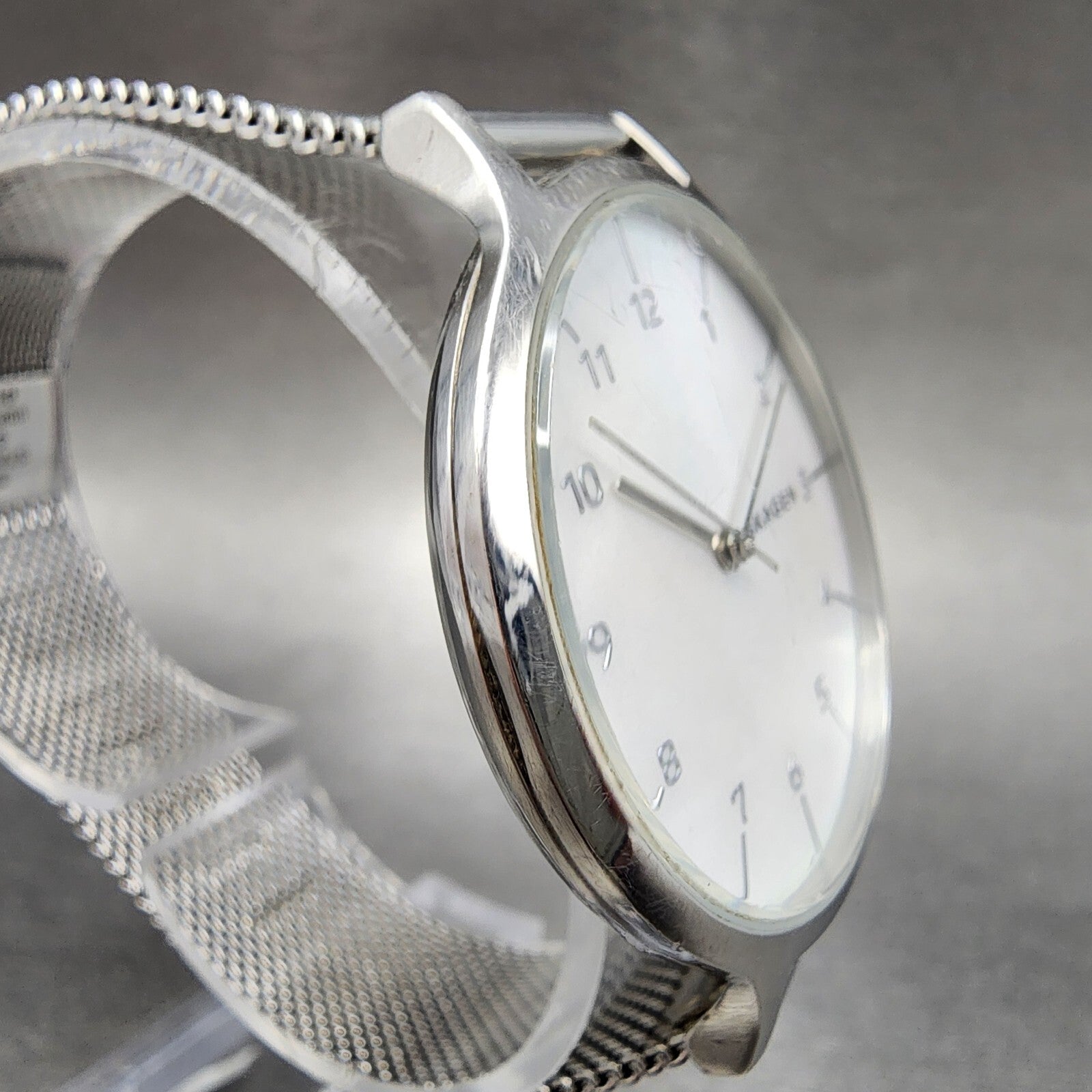 Skagen Anita Watch Women 36mm MOP Dial Steel Round Mesh Band New Battery3