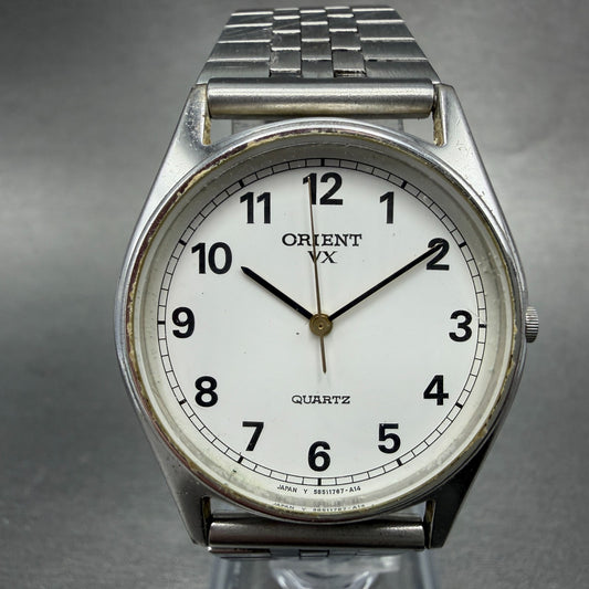 Orient VX Watch Unisex 32mm White Dial Silver Tone Round IT58517670 New Battery0