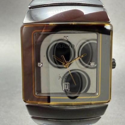 Rado Diastar Jubile Watch Men 29mm Silver Dial Ceramic Date Rectangle NewBattery1