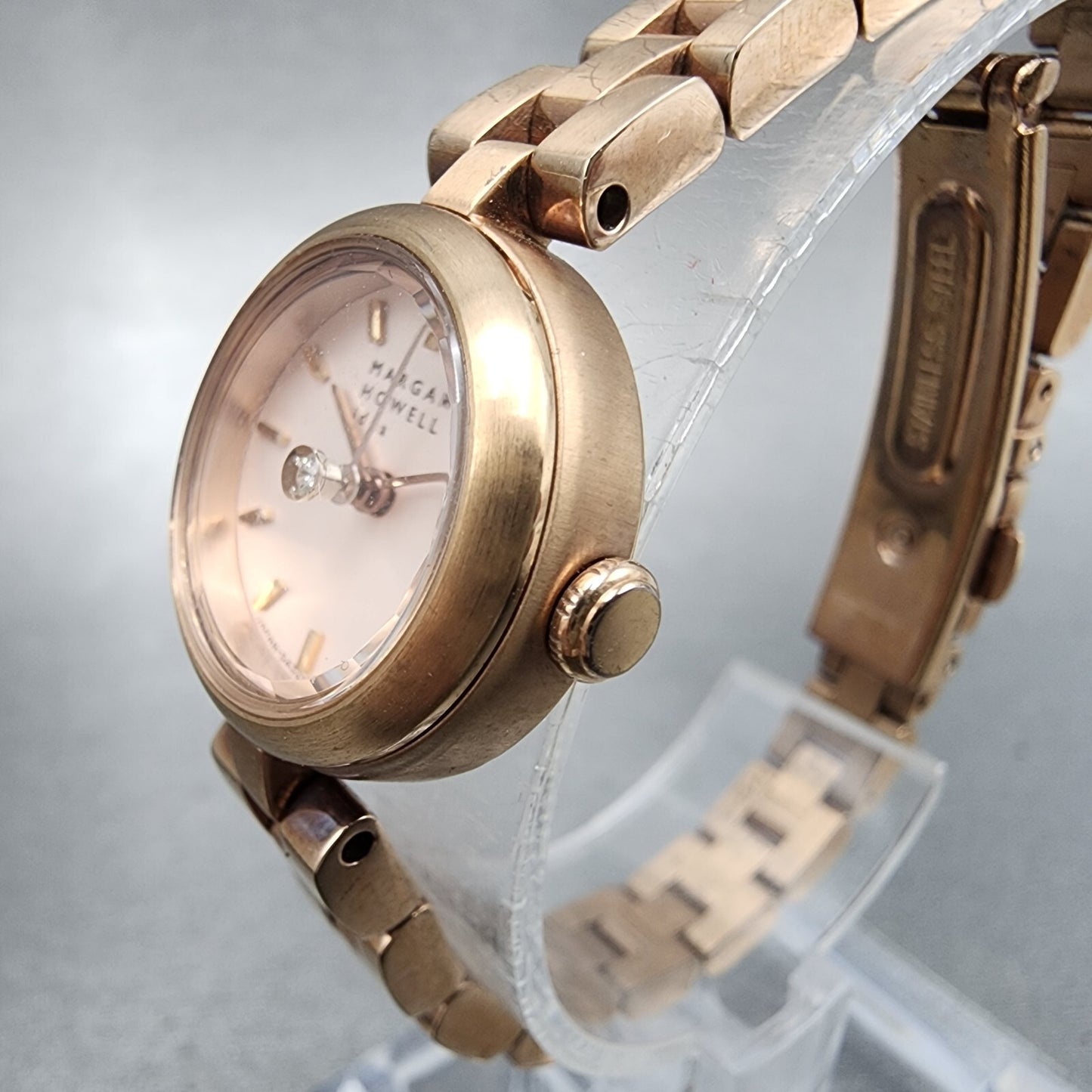 Margaret Howell Watch Women 21mm White Dial Rose Gold Tone Round New Battery3
