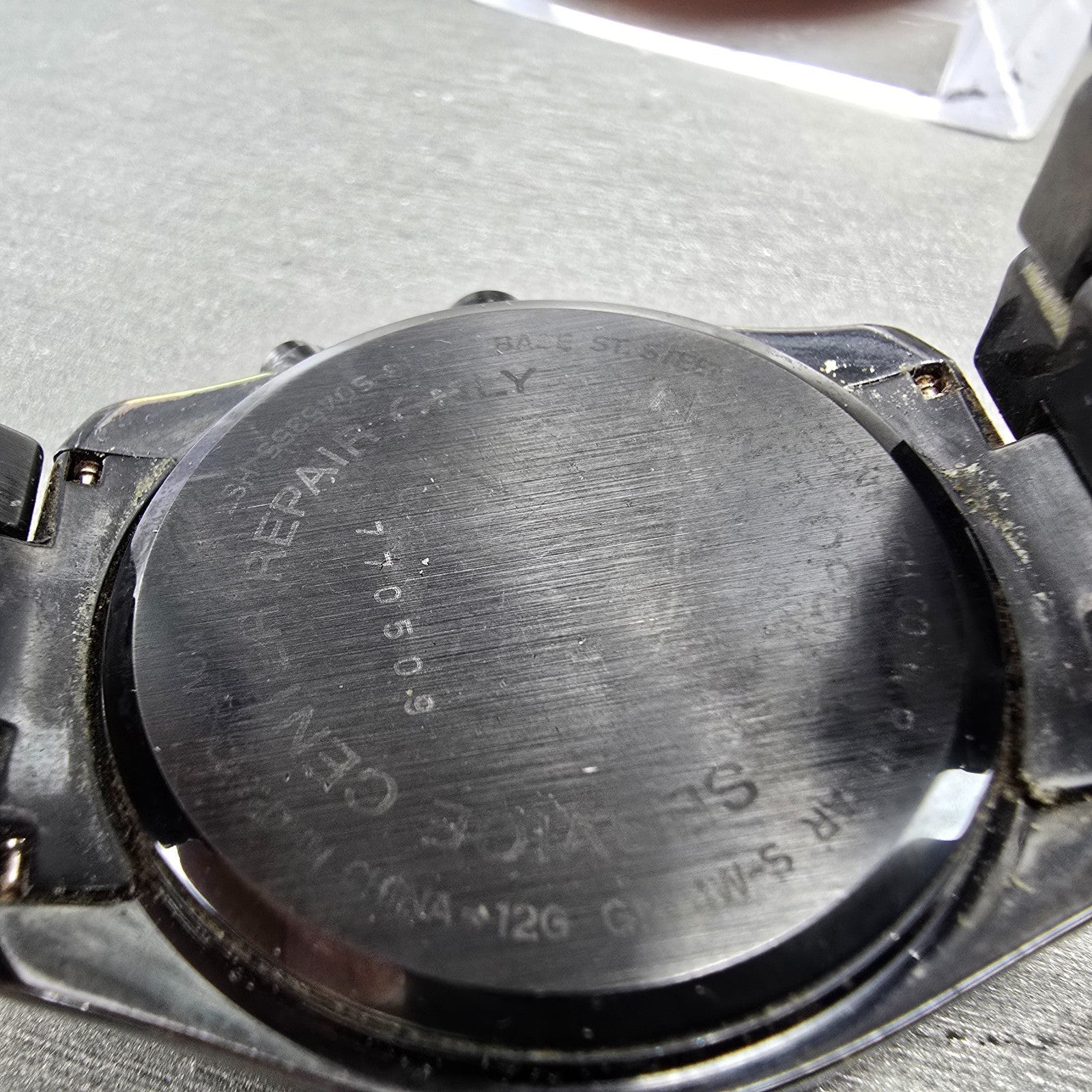 Citizen Eco-Drive Watch Men 38mm Black Dial Black Tone Atomic Date PARTS!!! H41610
