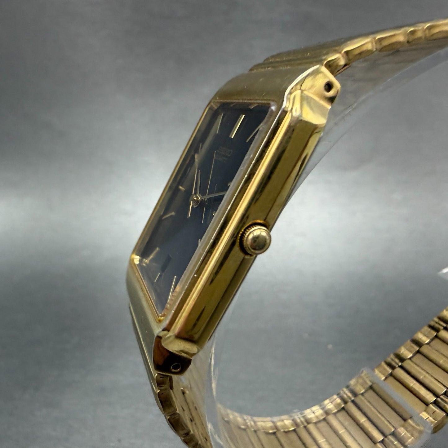 Seiko Tank Watch Men 26mm Champagne Dial Gold Tone Date 5Y32-5129 PARTS Vintage3