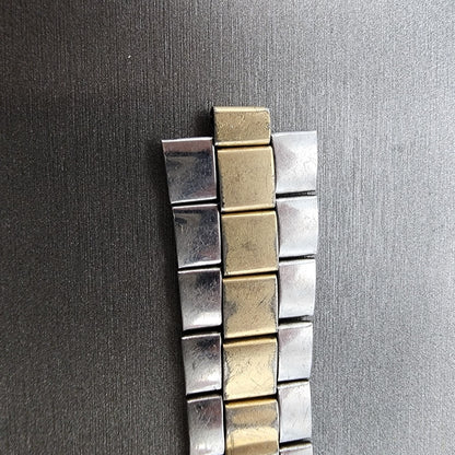 VTG Seiko Watch Bracelet 19mm Two Tone Gold&Silver Tri Folding Claps