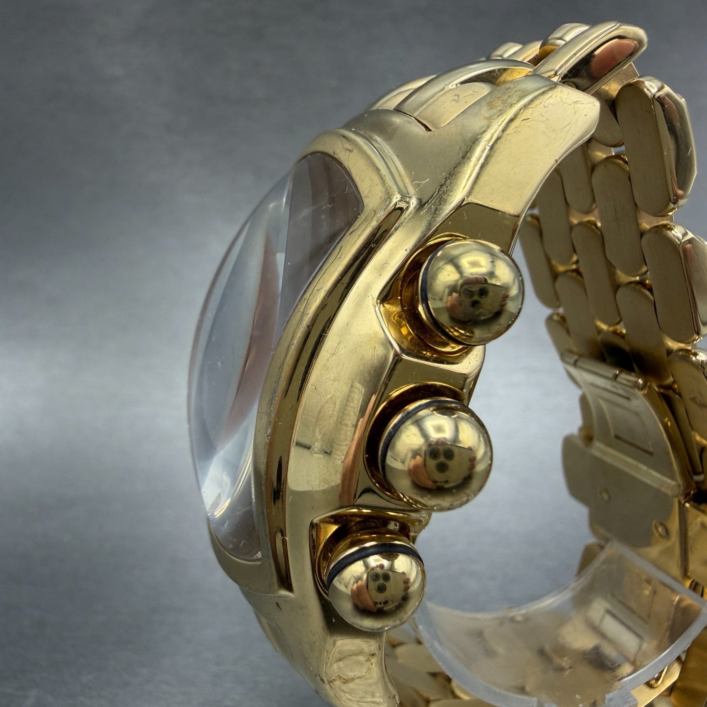 Invicta Lupah Chrono Watch Men 40mm Rose Dial Gold Tone Oval Date 2224 New Batt2