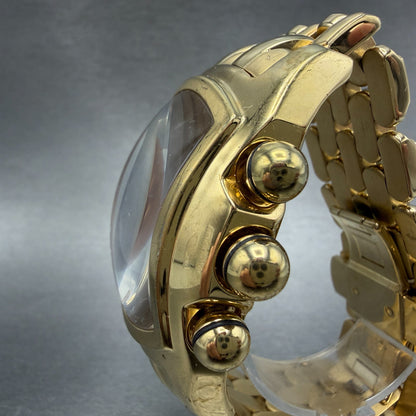 Invicta Lupah Chrono Watch Men 40mm Rose Dial Gold Tone Oval Date 2224 New Batt2