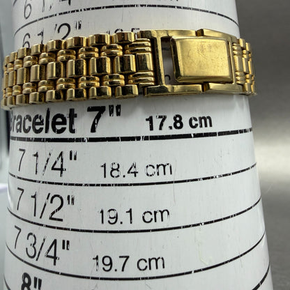 Seiko Tank Watch Women 18mm White Dial Gold Tone Rectangle V401-5129 New Batt NH10