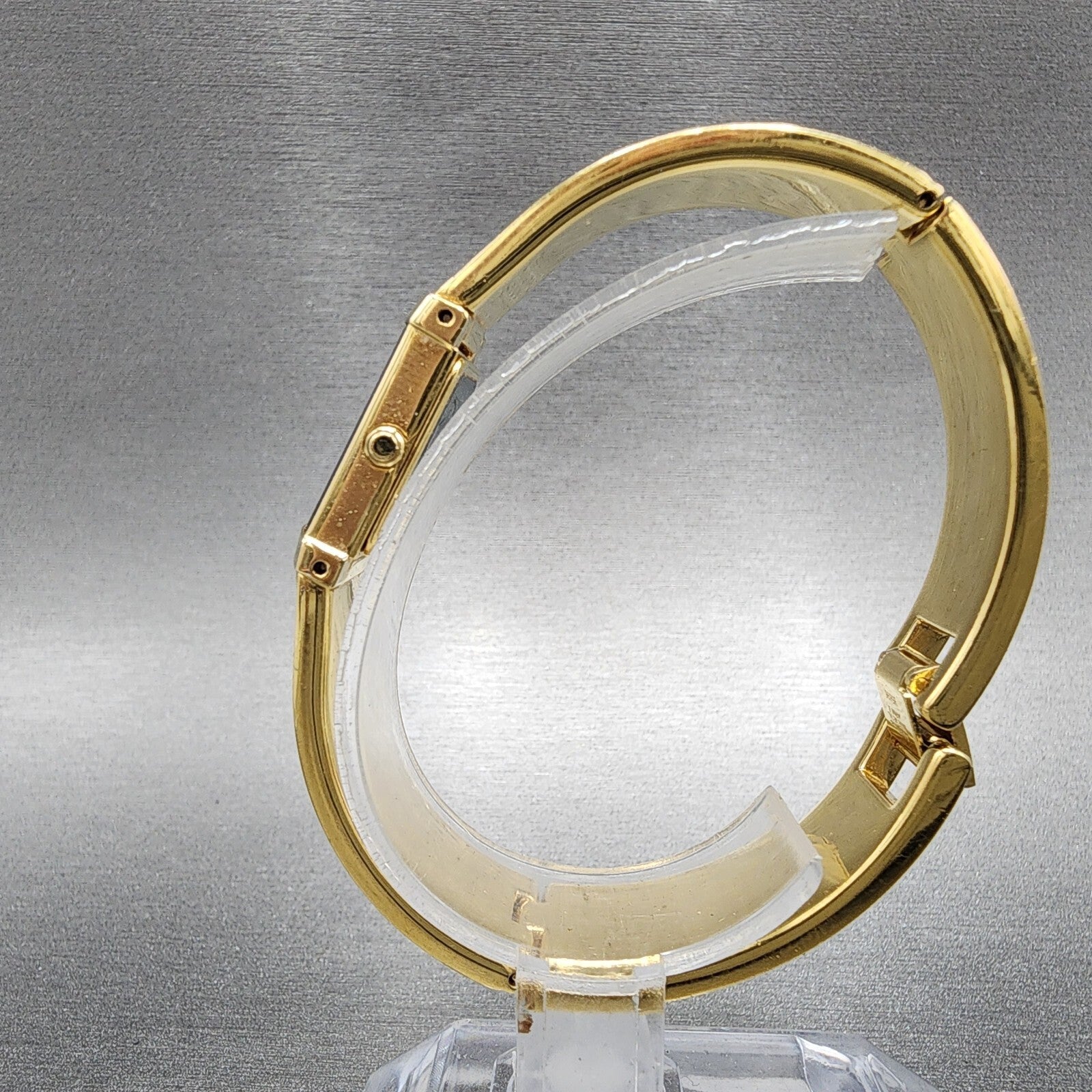Seiko Lassale Tank Watch Women 15mm Blue Dial Gold Tone Rectangle New Battery6