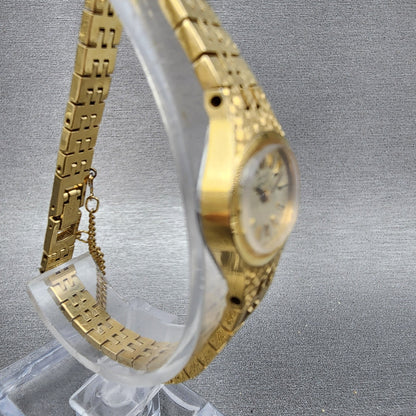 Seiko Watch Women 17mm Champagne Dial Gold Tone 2C205759 Oval New Battery3