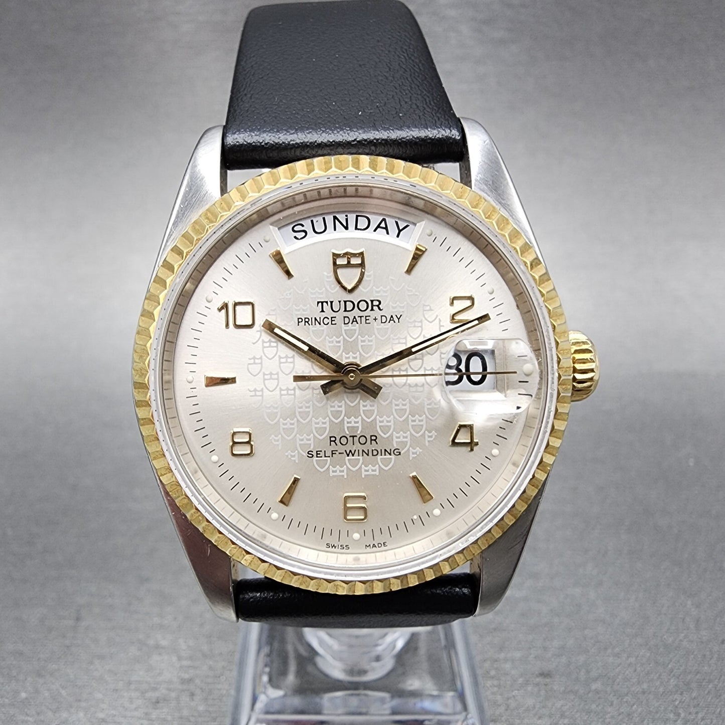 Tudor Prince Date Day Watch Men 36mm Silver Dial Two Tone  Automatic 762131