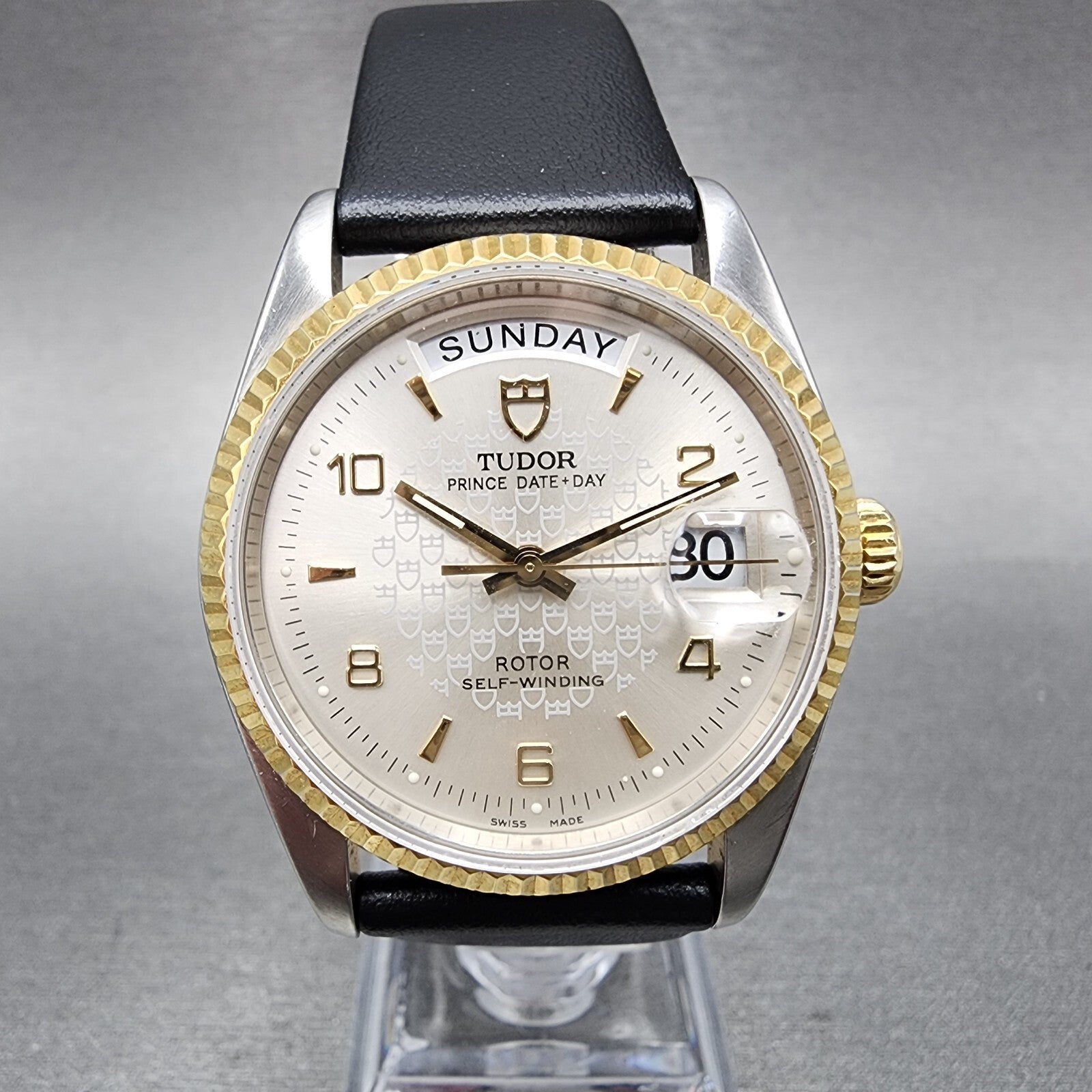 Tudor Prince Date Day Watch Men 36mm Silver Dial Two Tone  Automatic 762131
