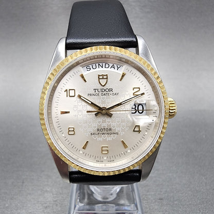 Tudor Prince Date Day Watch Men 36mm Silver Dial Two Tone  Automatic 762131