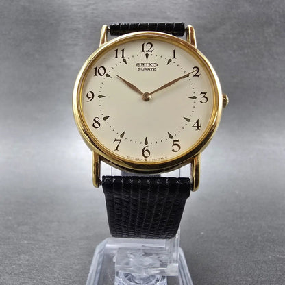 Seiko Watch Men 32mm Cream Dial Gold Tone Round 5Y30-7009 PARTS Vintage6