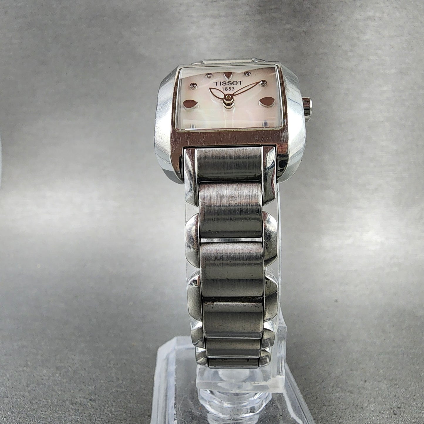 Tissot TWave Tank Watch Women 24mm MOP Dial Steel Rectangle L750/850 New BattAB5