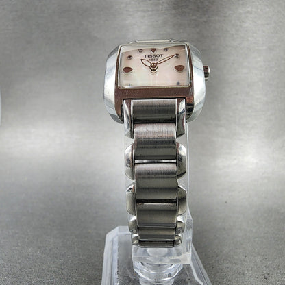 Tissot TWave Tank Watch Women 24mm MOP Dial Steel Rectangle L750/850 New BattAB5