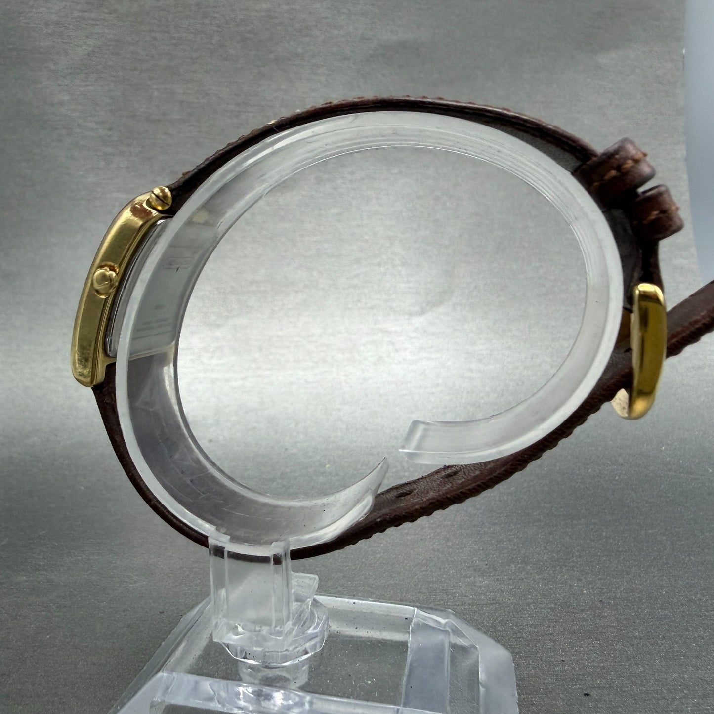 Coach Watch Women 21mm Silver Dial Gold Tone Rectangle W001 PARTS Vintage7