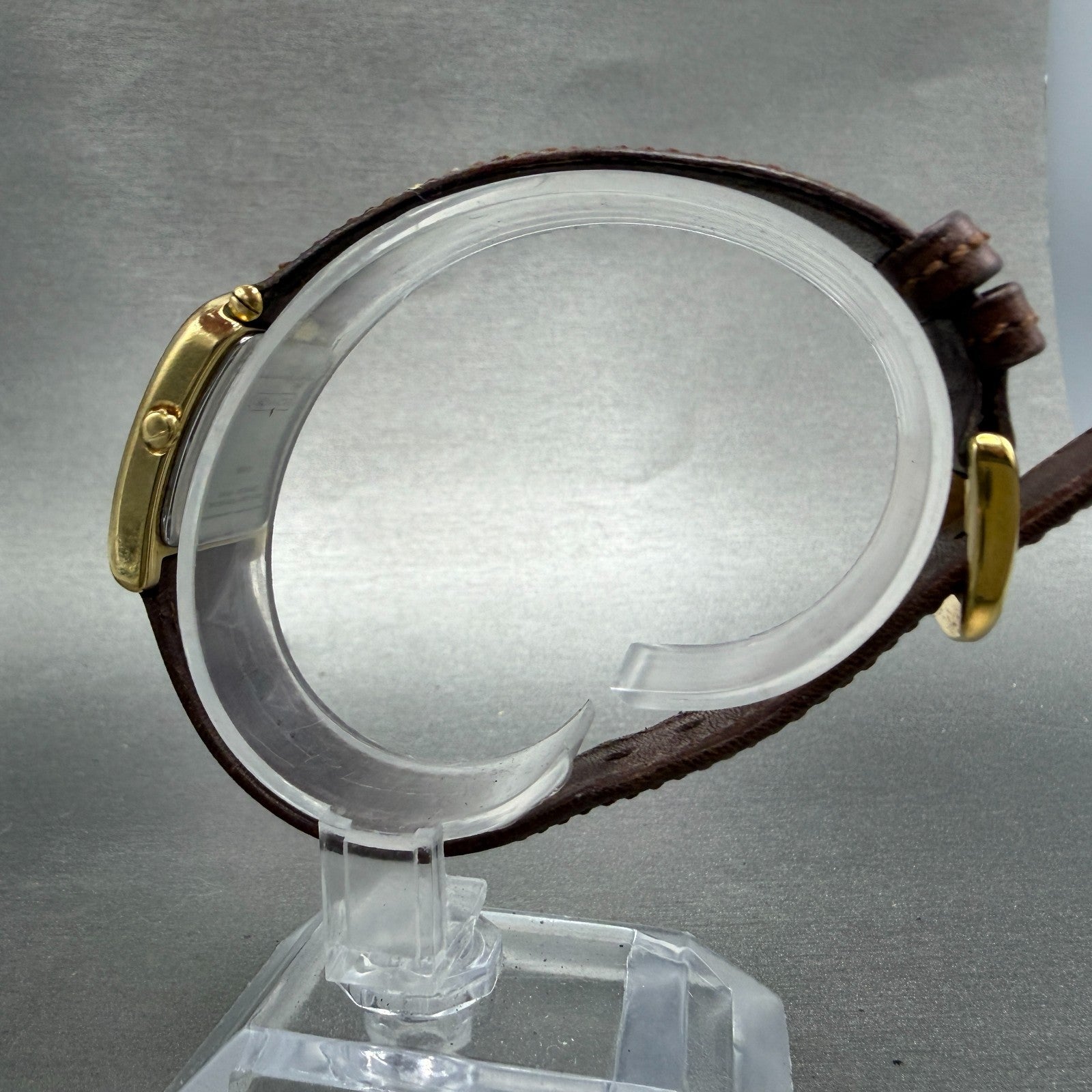 Coach Watch Women 21mm Silver Dial Gold Tone Rectangle W001 PARTS Vintage7