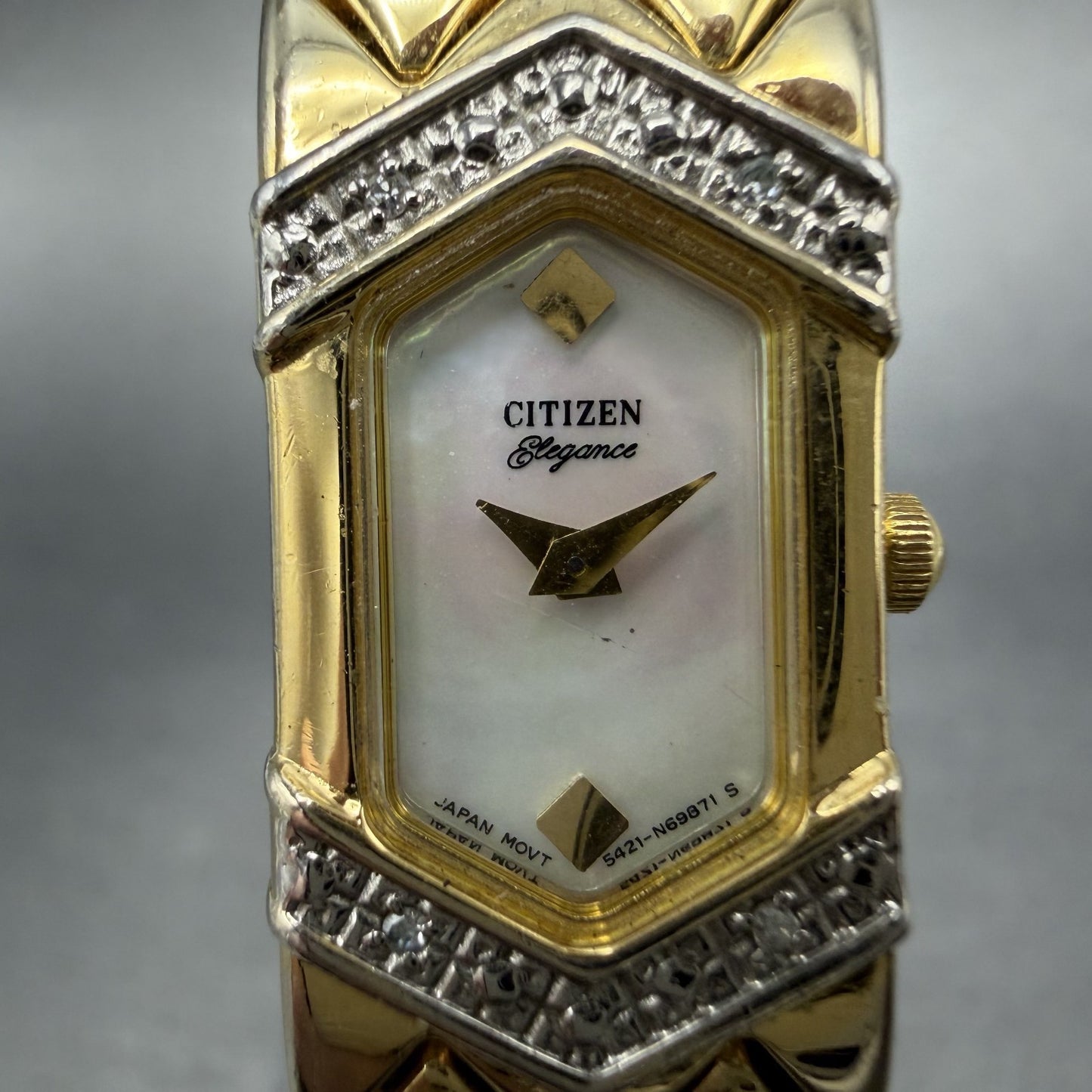 Citizen Elegance Watch Women 14mm MOP Dial Gold Tone 5421-S65670 New Battery BC1