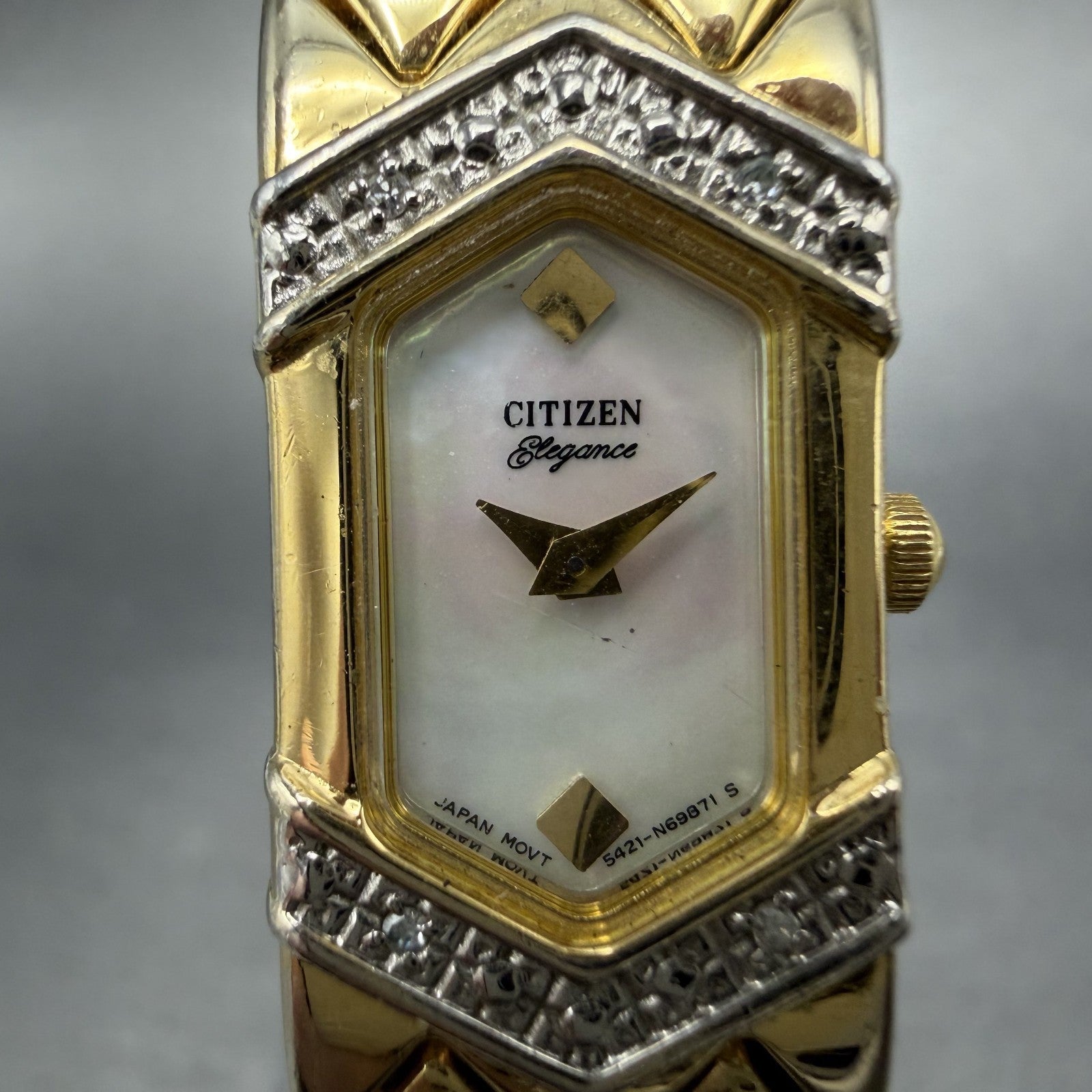 Citizen Elegance Watch Women 14mm MOP Dial Gold Tone 5421-S65670 New Battery BC1