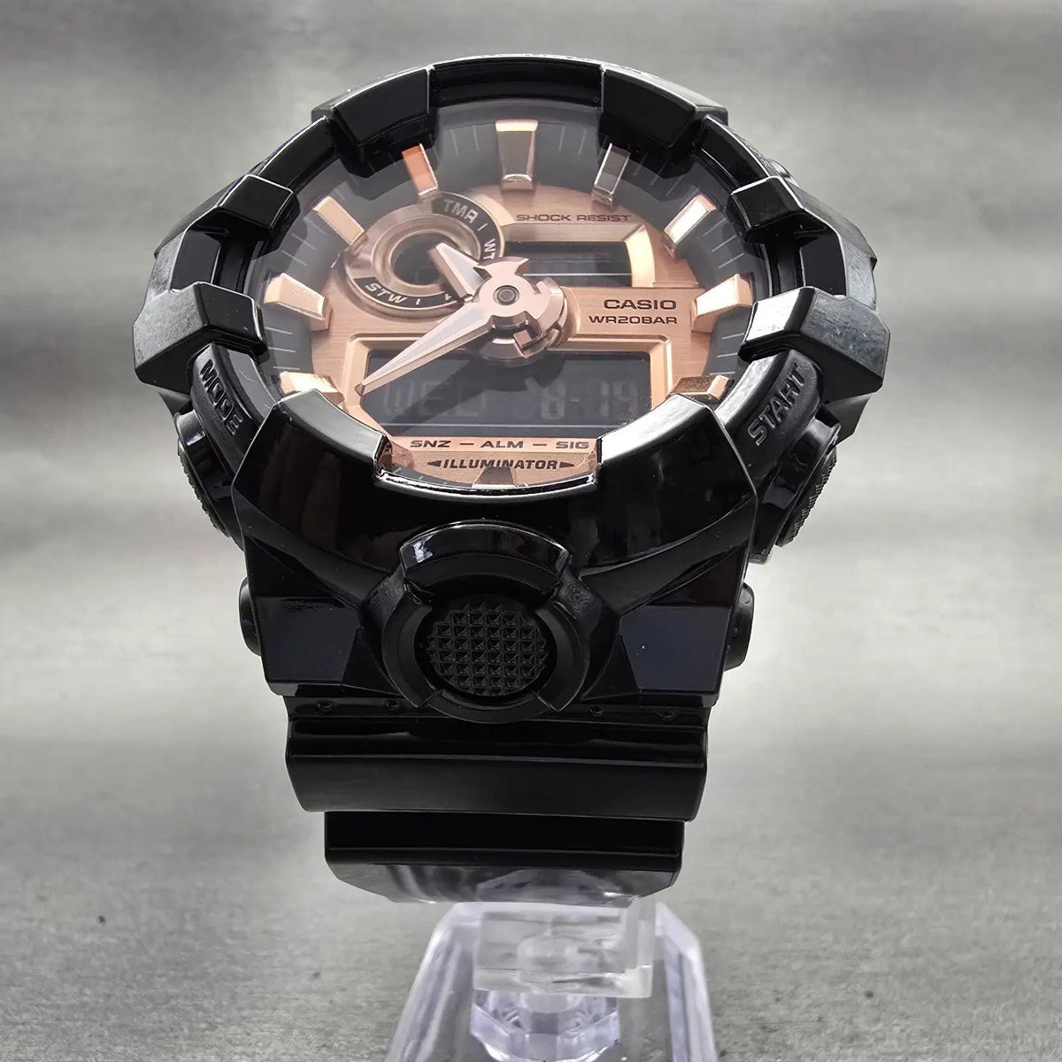 Casio G-Shock GA-700MMC Watch Men 53mm Rose Gold Dial Black Chrono Alarm New Bat5