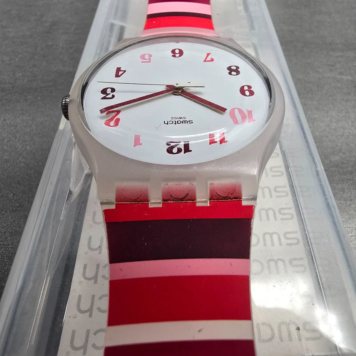 Swatch Tramonto Occaso Watch Men 41mm White Dial Clear Case SUOK138 New Battery7