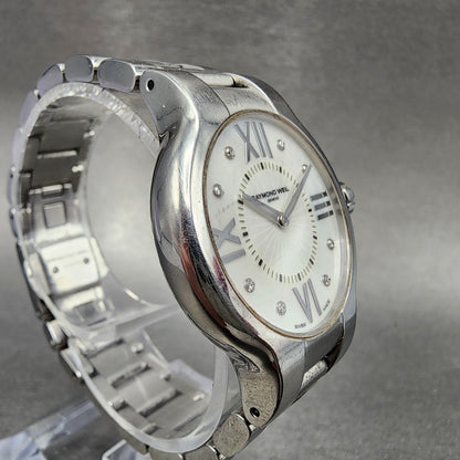 Raymond Weil Noemia Watch Women 32mm MOP Dial Steel Diamond Marker 5932 New Batt