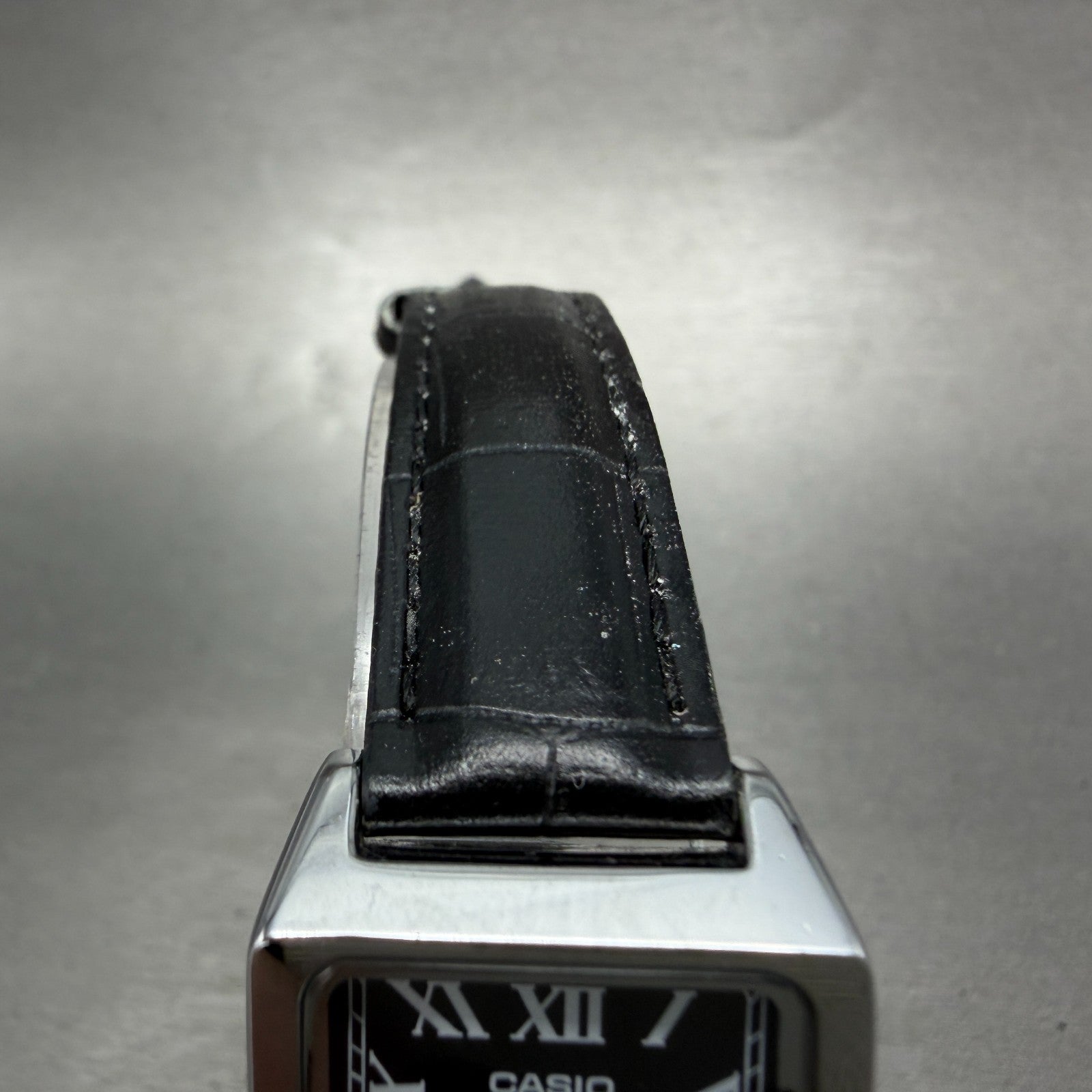 Casio Tank Watch Women 22mm Black Dial Silver Tone Rectangle LTP-V007 NewBatt T34