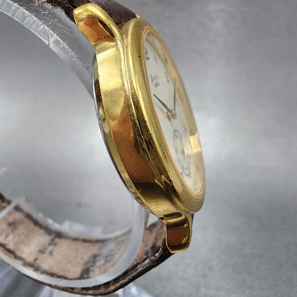 Seiko Avenue Watch Men 32mm White Dial gold Tone 2k236130 New Battery READ!!!!!3