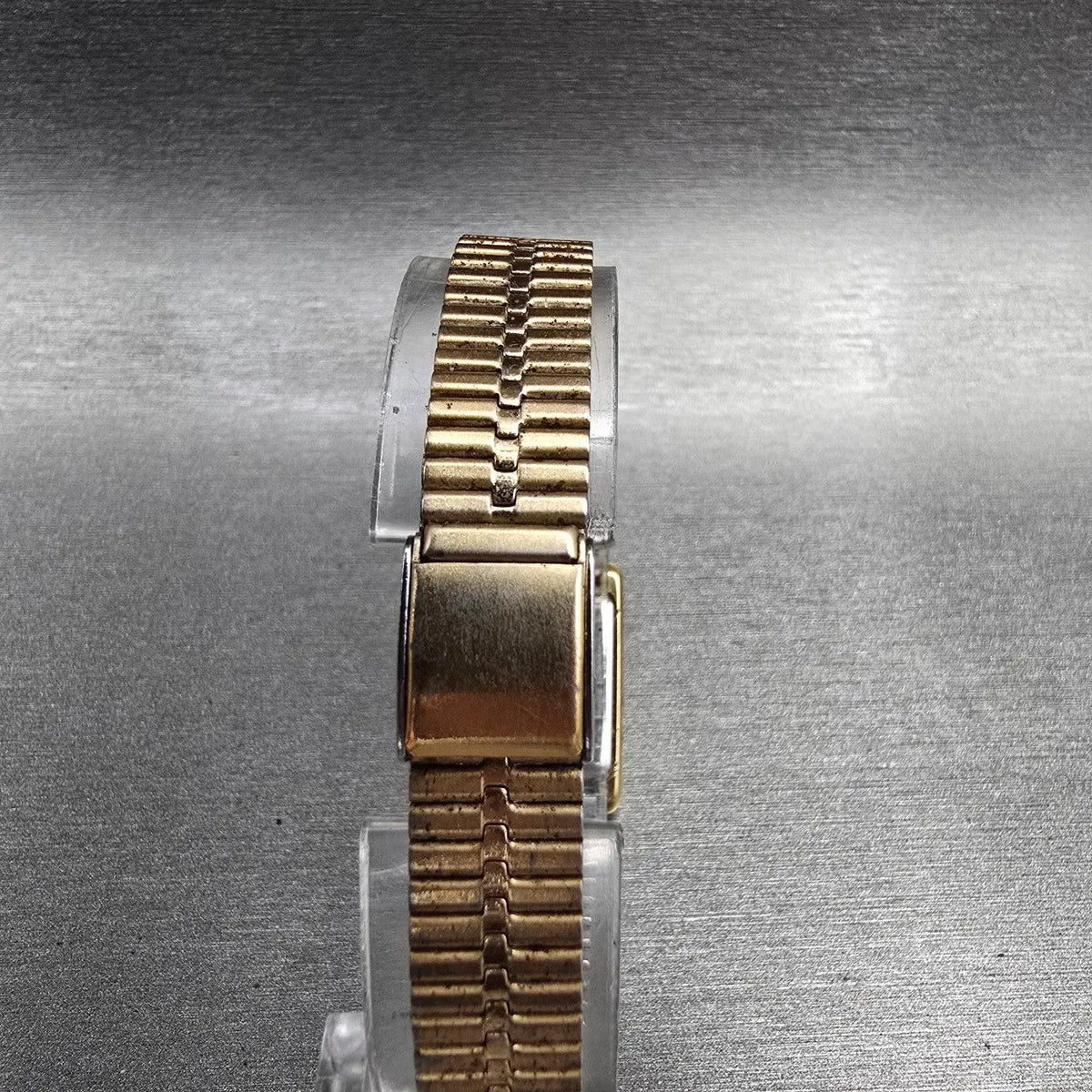 Seiko Tank Watch Women 18mm Gold Dial Gold Tone Rectangle 1400-5039 New Battery7