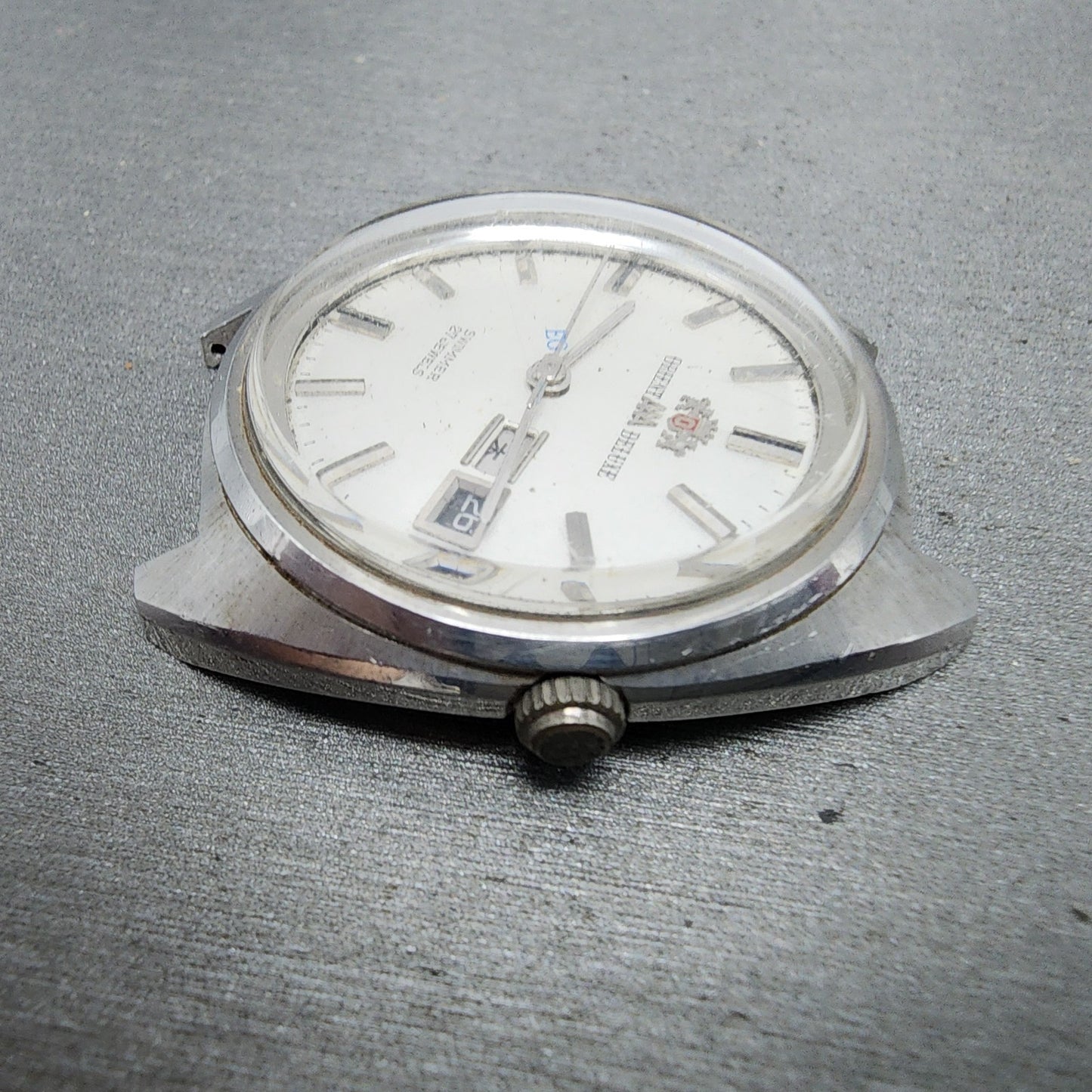 Orient AAA Deluxe Watch Men 36mm White Dial Silver Tone Daydate Automatic PARTS6