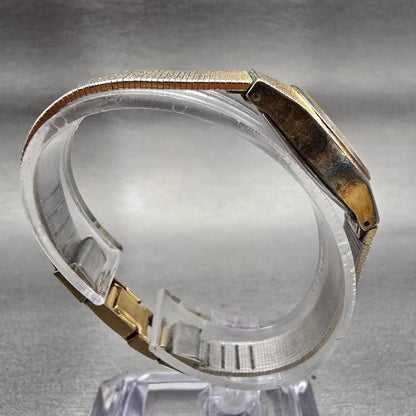 Seiko Watch Women 20mm Gold Dial Gold Tone Round 8Y21-0029 New Battery Vintage8