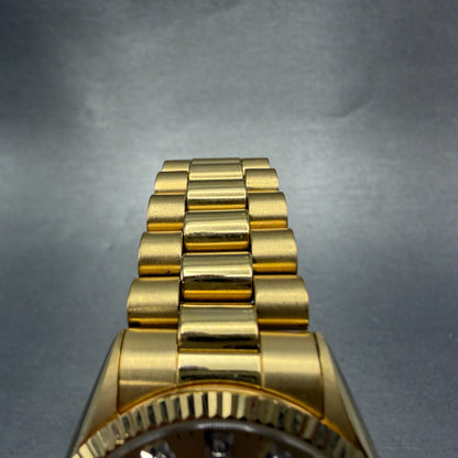 Wittnauer President Watch Men 35mm Champagne Dial Gold Tone Daydate New Battery4