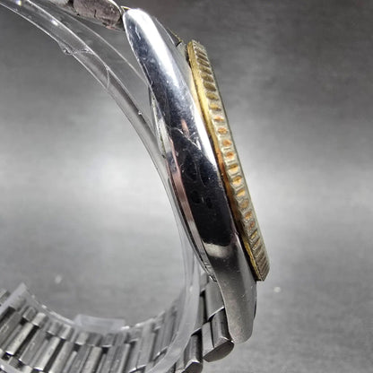 Seiko President Watch Men 36mm Gold Dial Two Tone Daydate 6923-8080 New Battery4