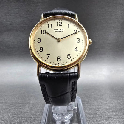 Seiko Watch Men 31mm Champagne Dial Gold Tone Round 7N00-7A49 New Battery5