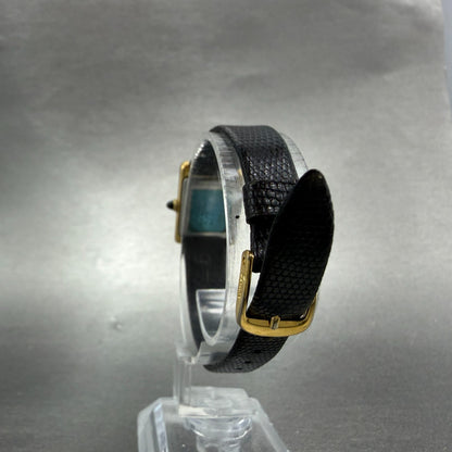 Seiko Tank Watch Women 18mm White Dial Gold Tone 1400-5039 New Battery VTG TH887