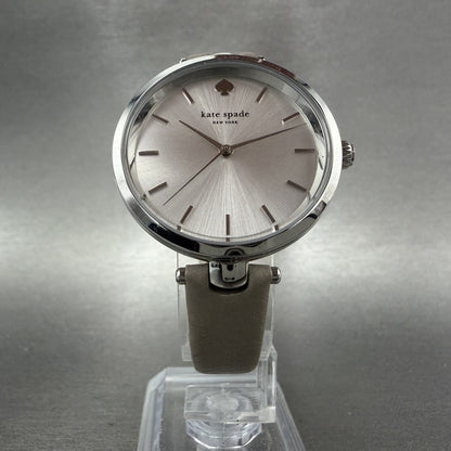 Kate Spade Holland Watch Women 34mm Silver Dial Silver Tone Round New Battery5