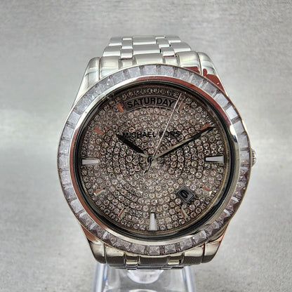 Michael Kors Kiley Watch Women 35mm Crystal Dial & Bezel Dadyate Silver Tone1