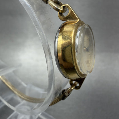 Omega Watch Women 17mm Gold Dial Gold Plated Manual Wind Runs Caliber VTG3