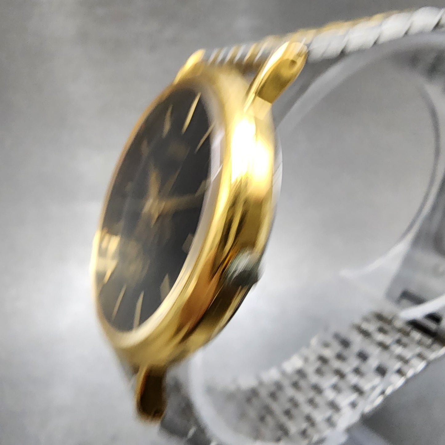 Seiko Watch Men 34mm Black Dial Two Tone Olympic 7n218a00 New Battery2