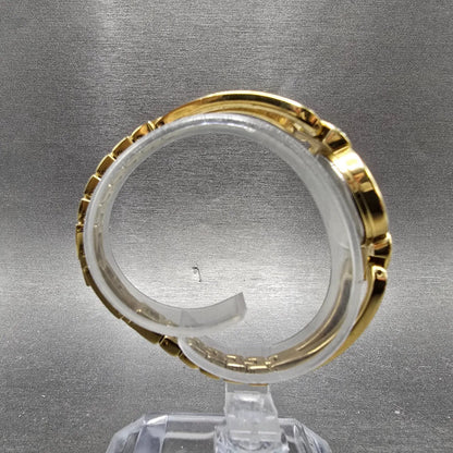Elgin Watch Women 22mm Champagne Dial Gold Hearts Crystals Round Bangle New Batt8