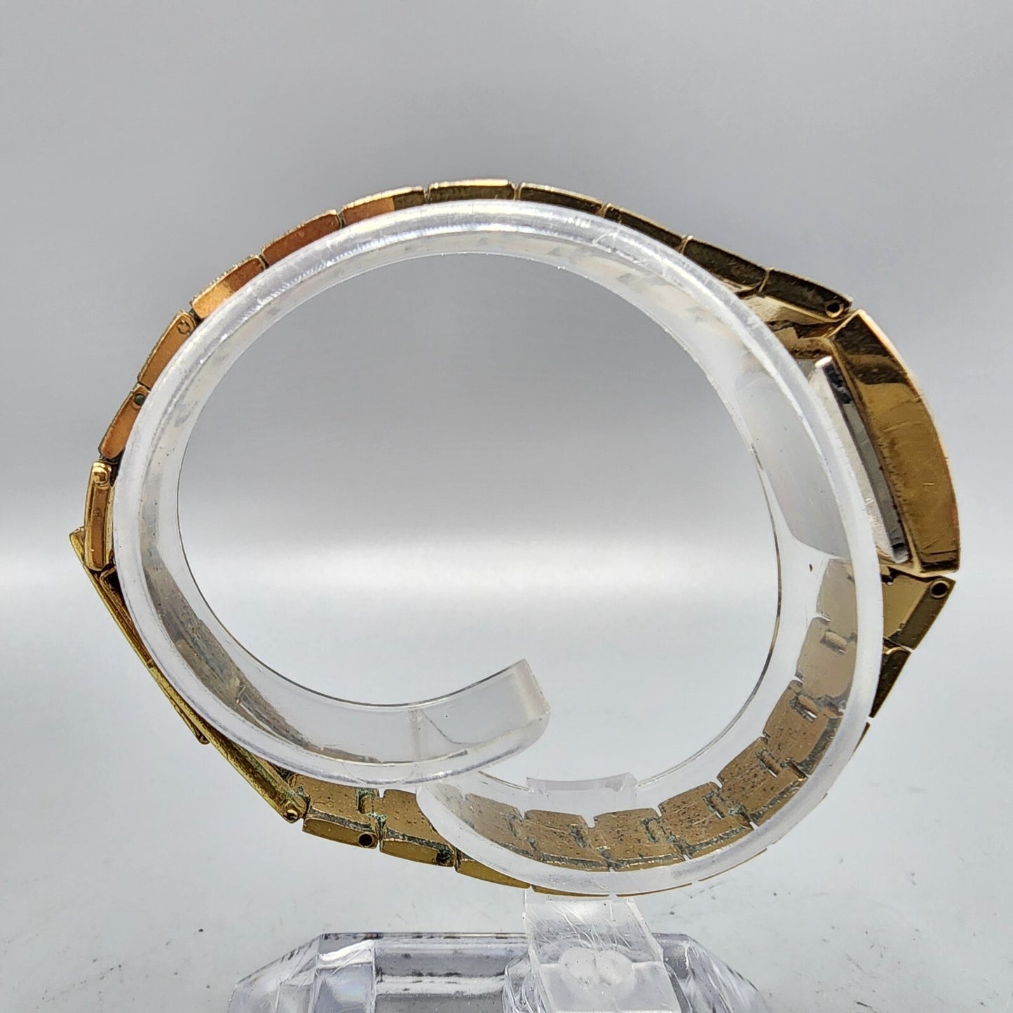 Stowa Pallas Watch Women Gold Tone Gold Dial 16mm Rectangle Manual Wind Runs