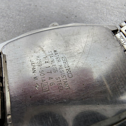 VTG Seiko Analog Digital Watch Men 32mm Black Dial Silver Tone H259-501A PARTS