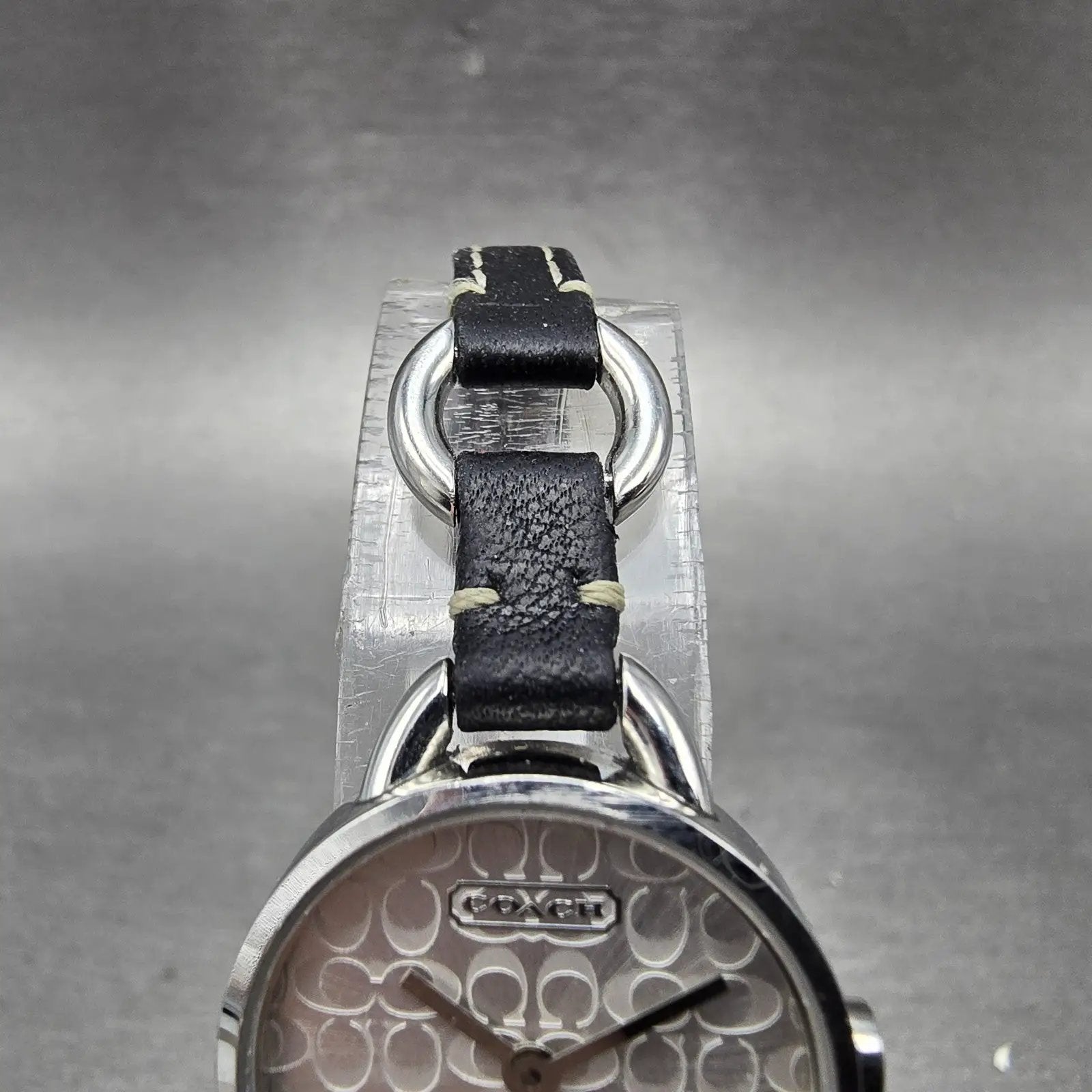 Coach Watch Women 22mm Silver Dial Steel Round Bangle Leather New Battery4